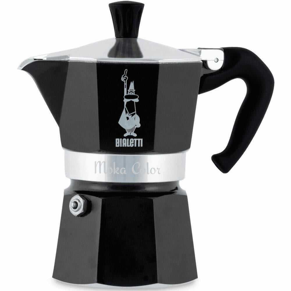 Bialetti Espresso Maker Moka Express Color for 3 Cups, Espresso, Espresso Pot, Coffee Maker, Aluminum, Black, 130 ml, 4952