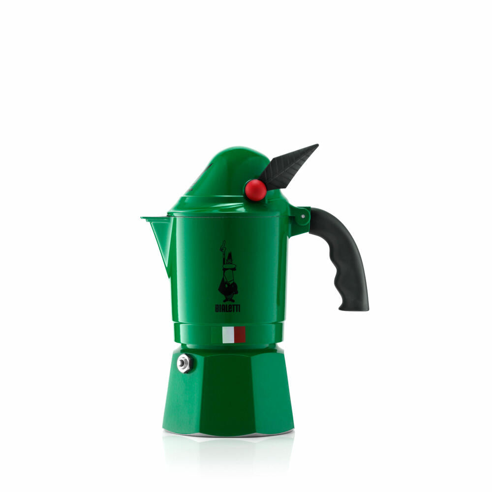 Bialetti Espresso Maker Break Alpina for 3 Cups, Espresso, Espresso Pot, Coffee Maker, Aluminum, Green, 130 ml, 2762