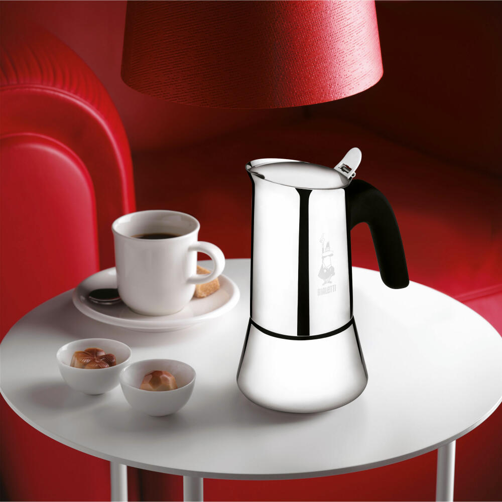 Bialetti Espresso Maker New Venus for 2 Cups, Espresso, Espresso Pot, Coffee Maker, Stainless Steel, Silver, 85 ml, 7252