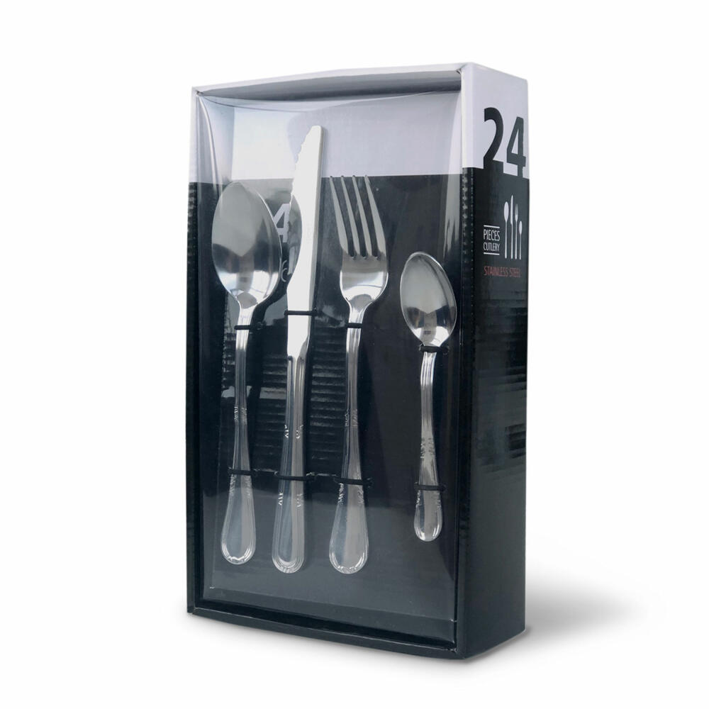 Comas cutlery set Olympia Lacasa 24-piece, table cutlery, stainless steel, mirror finish, 2458