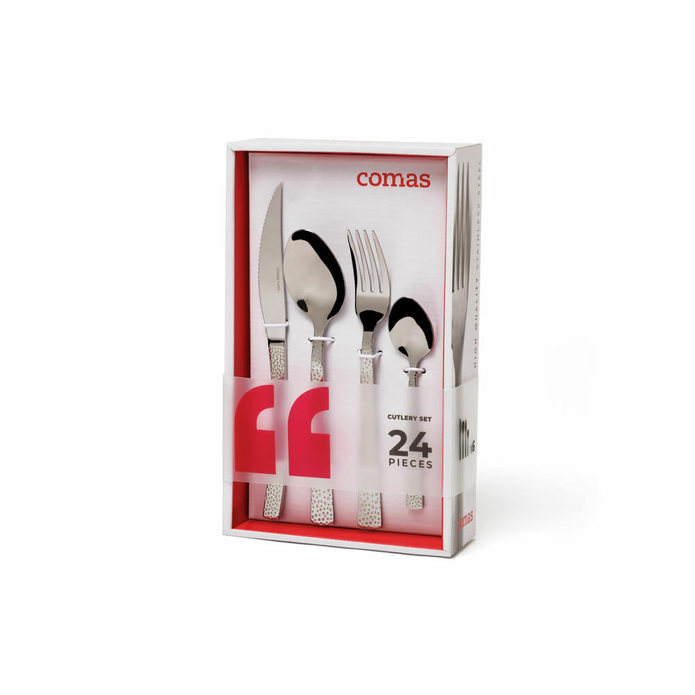 Comas Besteckset Cheese 24-tlg., texturiertes Tafelbesteck, Edelstahl, 2894