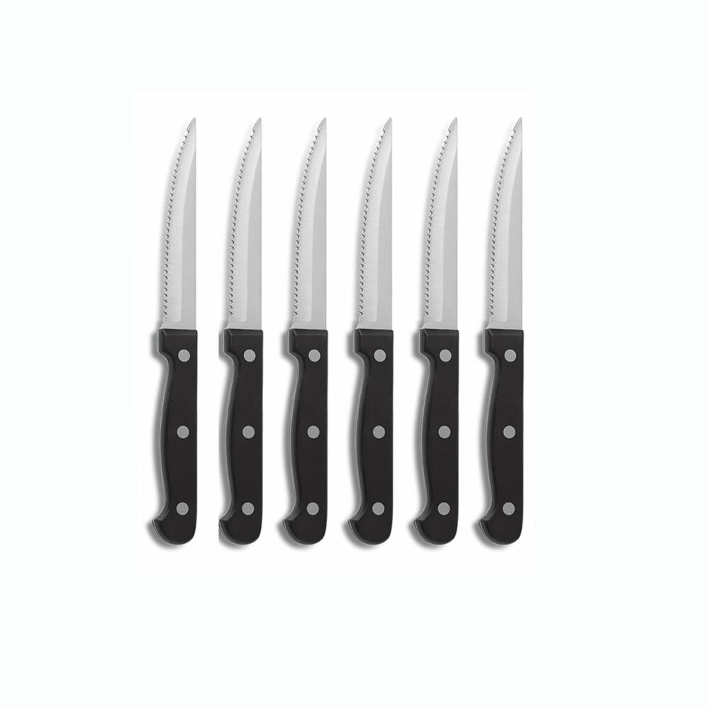 Comas Steakmesser-Set Eco 12-tlg., Fleischmesser mit Satin-Finish, Edelstahl 3CR13, Schwarz, 3004