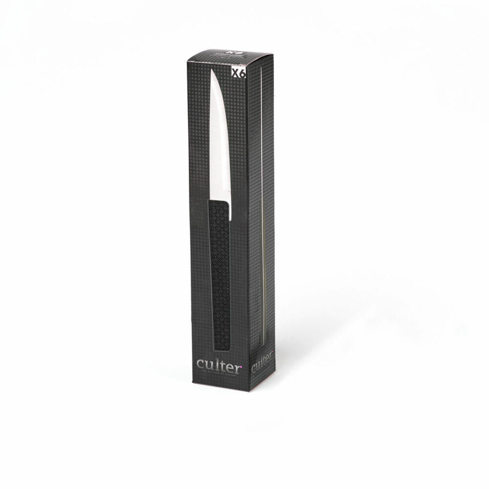 Comas Black Willow steak knives set of 6, meat knives with structured handle, stainless steel, ABS, black, 22.6 cm, 3110