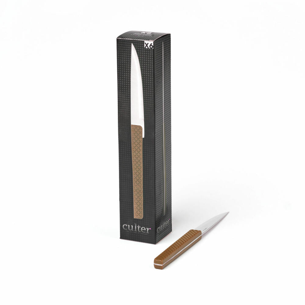 Comas Steakmesser Brown Willow 6er Set, Fleischmesser mit strukturiertem Griff, Edelstahl, ABS, Braun, 22.6 cm, 3111