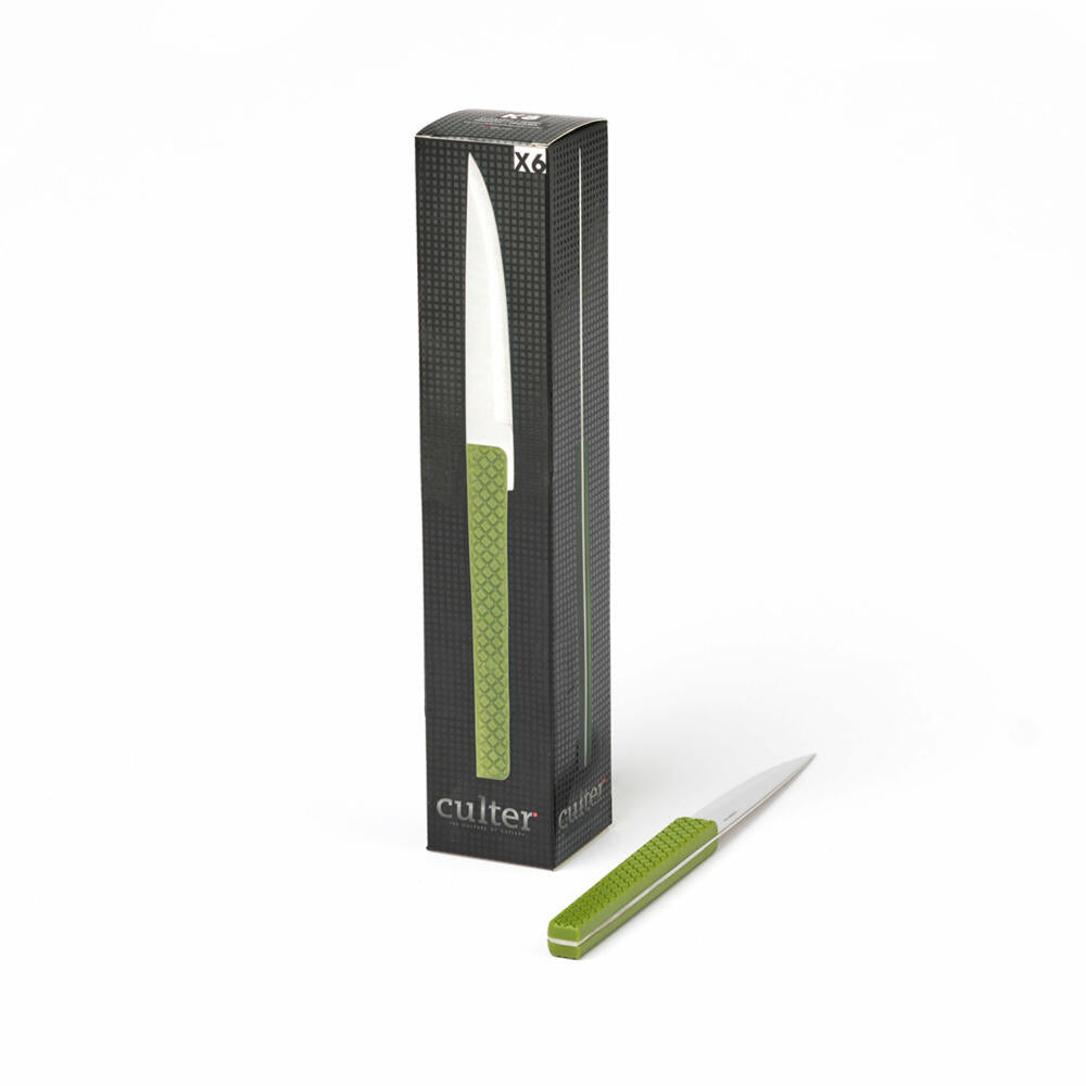 Comas steak knives Green Willow set of 6, meat knives with structured handle, stainless steel, ABS, green, 22.6 cm, 3112