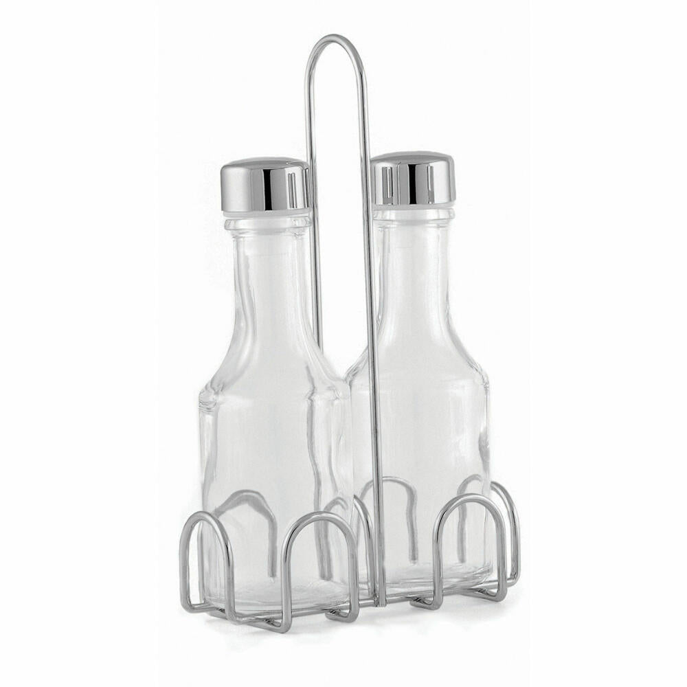 Comas Öl- und Essigspenderset Inox mit Menage, 3-tlg., Ölflasche, Essigflasche, Glas, Kunststoff, 175 ml, 3164