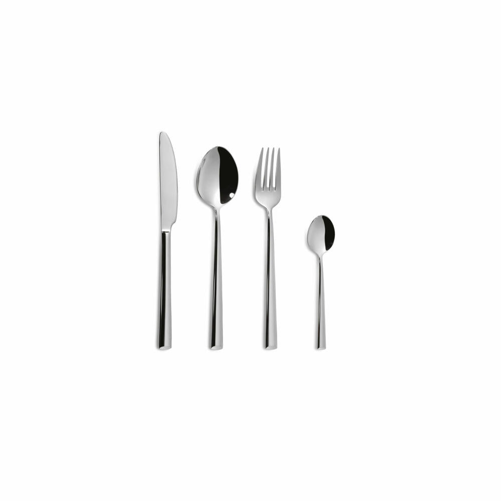 Comas Besteck-Set Lotus 24-tlg., Tafelbesteck, Edelstahl 18/10, Silberfarben, 5960