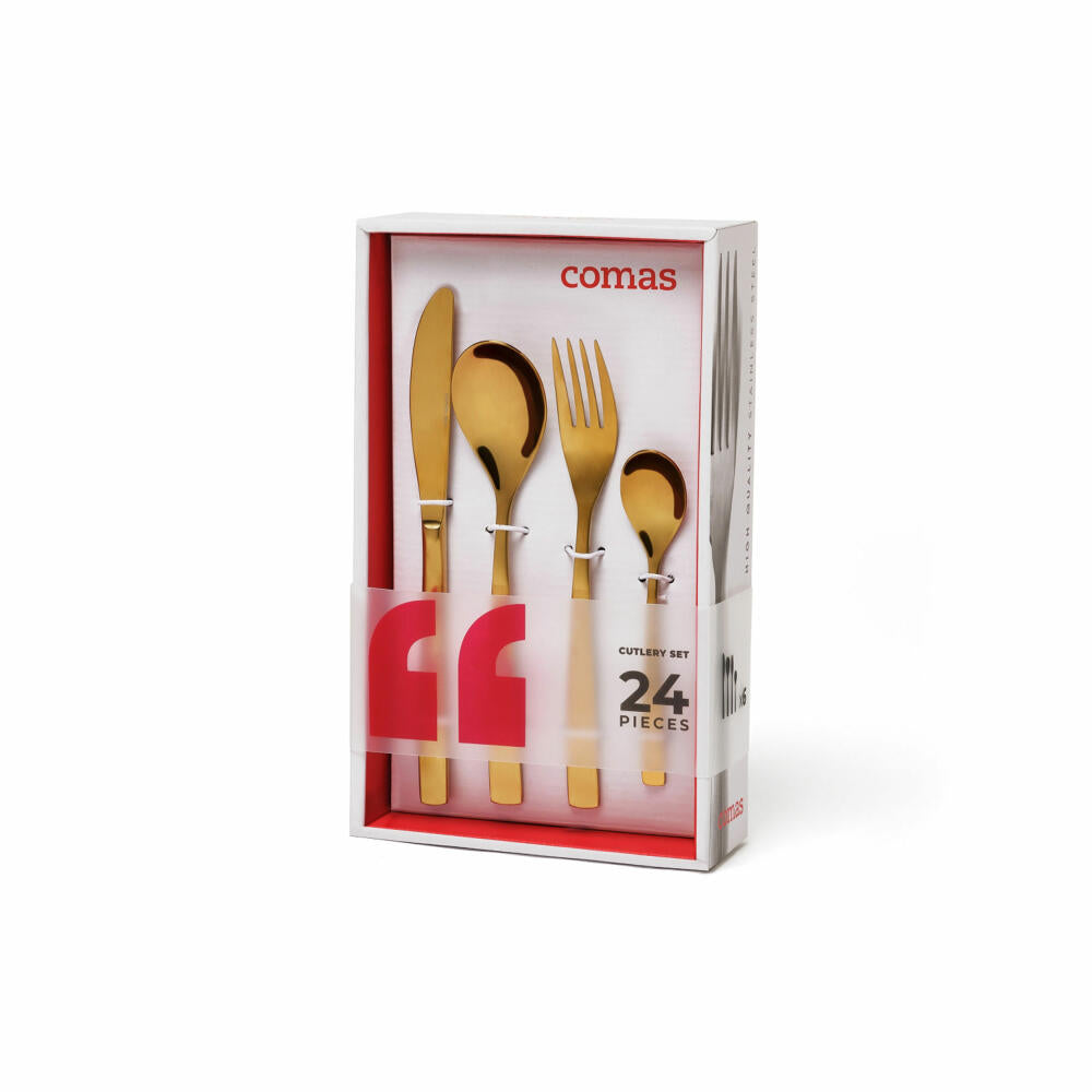 Comas Besteckset Barcelona Oro 24-tlg., Tafelbesteck, PVD-beschichtet, Edelstahl, 6324