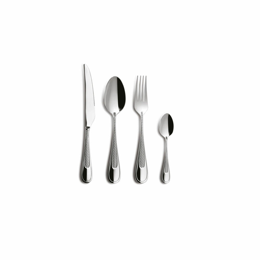 Comas Besteck-Set Palma 24-tlg., Tafelbesteck, Edelstahl 18/10, Silberfarben, 6536