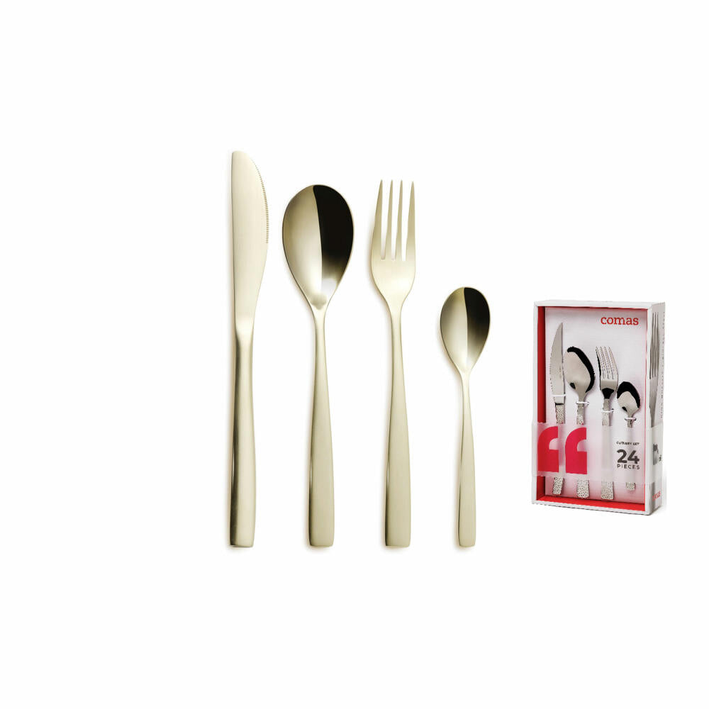 Comas Besteckset Barcelona Champagne 24-tlg., Tafelbesteck, PVD-beschichtet, Edelstahl, 6720