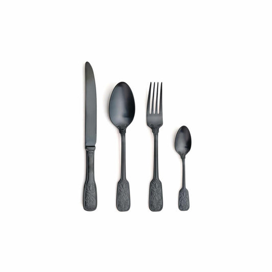 Comas Besteck-Set Versailles Satin Black 24-tlg., Tafelbesteck, Edelstahl 18/10, Schwarz, 8803