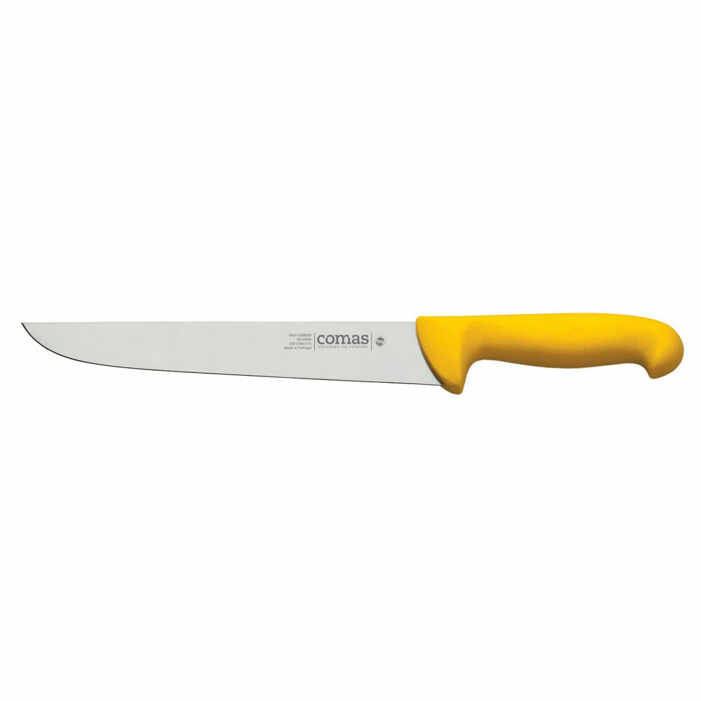 Comas Metzgermesser Carbon, Fleischermesser, Stahl, PP, Gelb, 30 cm Klinge, 10123