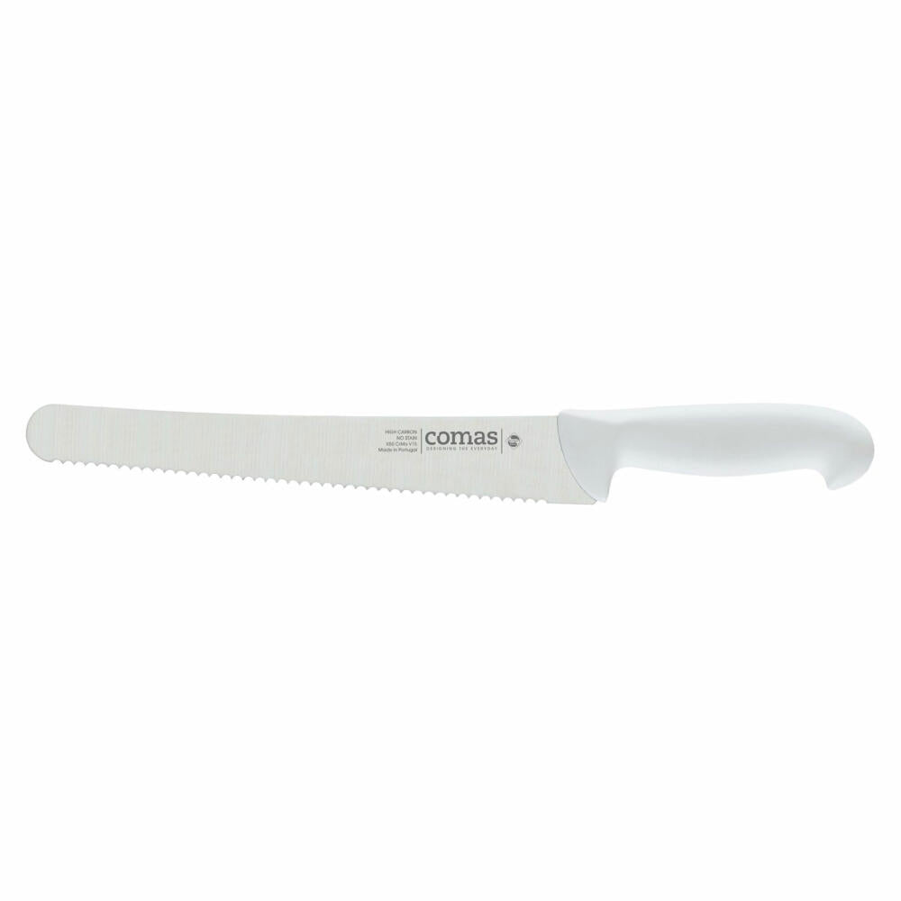 Comas Brotmesser Carbon, Gebäckmesser, Stahl, PP, Weiß, 25 cm Klinge, 10127