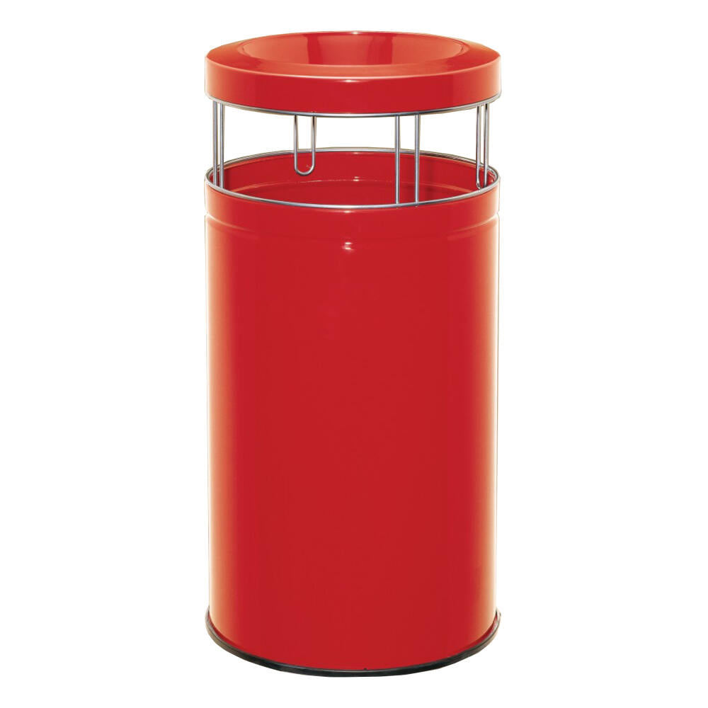 Wesco Standascher Big Ash, Kombi-Ascher, Aschenbecher, Mülleimer, Standaschenbecher, Stahlblech, Rot, 120 L, 355901-02