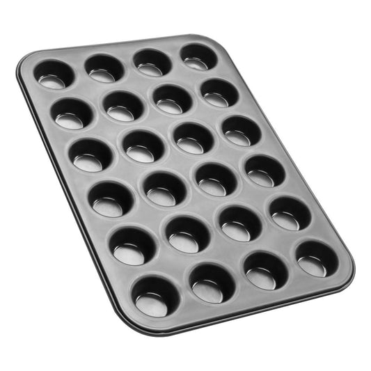Zenker Black Metallic Muffinform 24er, Mini-Muffin-Backblech, Backform, Muffin Form, Backzubehör, 6541