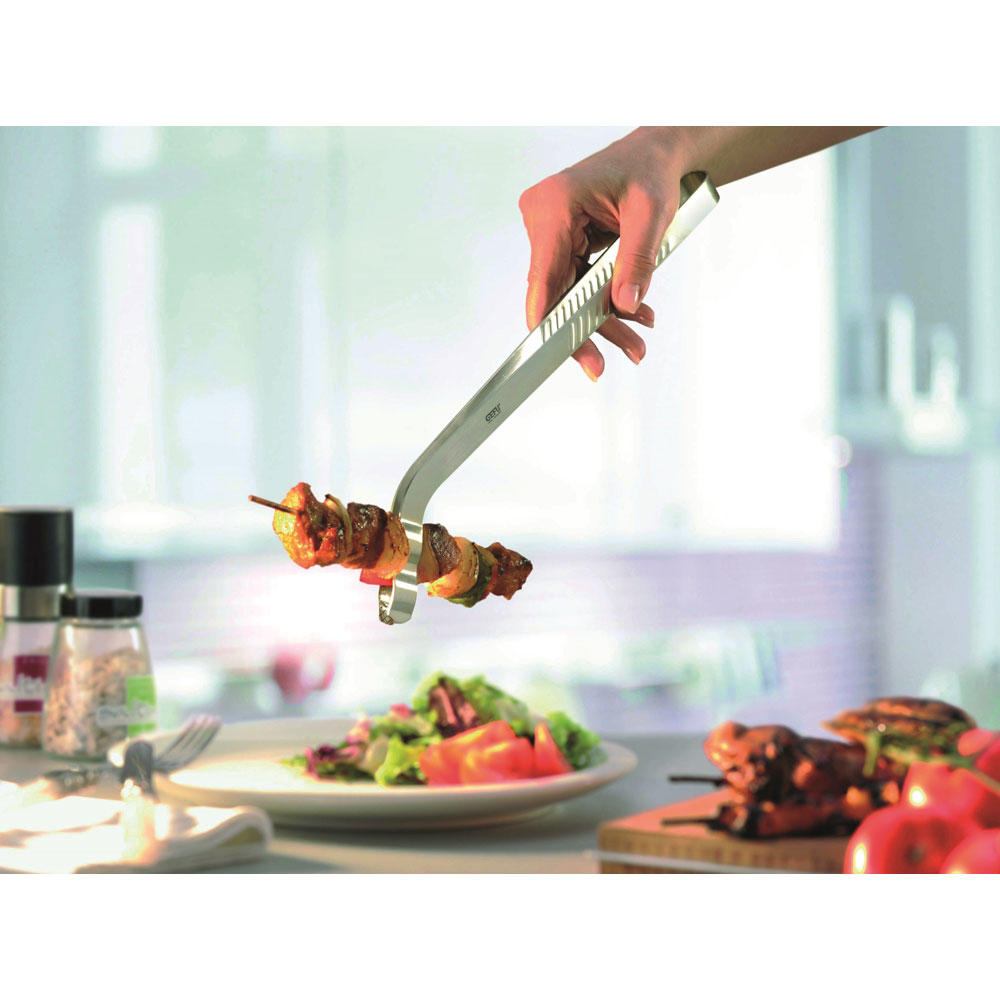 Gefu Grillzange, Fleischzange, Küchenzange, Bratzange, Grillbesteck, Edelstahl, 21540