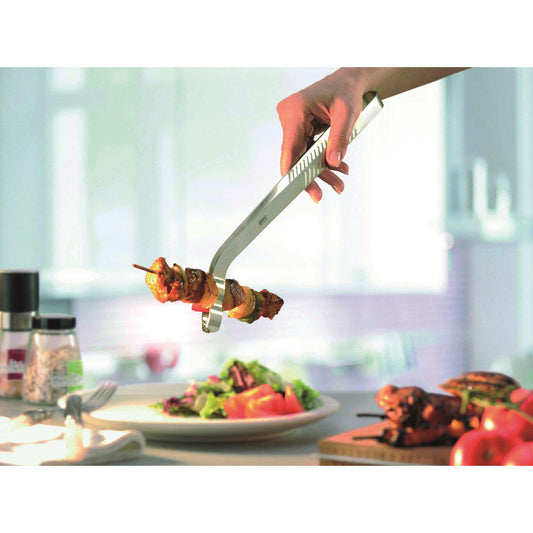 Gefu Grillzange, Fleischzange, Küchenzange, Bratzange, Grillbesteck, Edelstahl, 21540