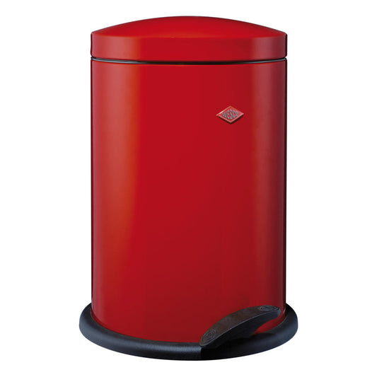 Wesco Pedal Bin Base Softer 116, Bathroom Waste Bin, Garbage Can, Sheet Steel, Red, 13 L, 116212-02