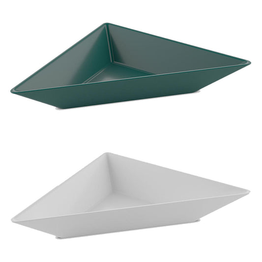 Koziol Tangram 3 Schalen-Set, 2er Set, Schalenset, Snackschalen, Snackset, Kunststoff, Emerald Green / Cotton White, 29 cm, 3481385