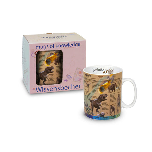 Könitz Evolution Wissensbecher Englisch im Geschenkkarton, Becher, Tasse, Kaffeetasse, Porzellan, 460 ml, 11 5 330 2323