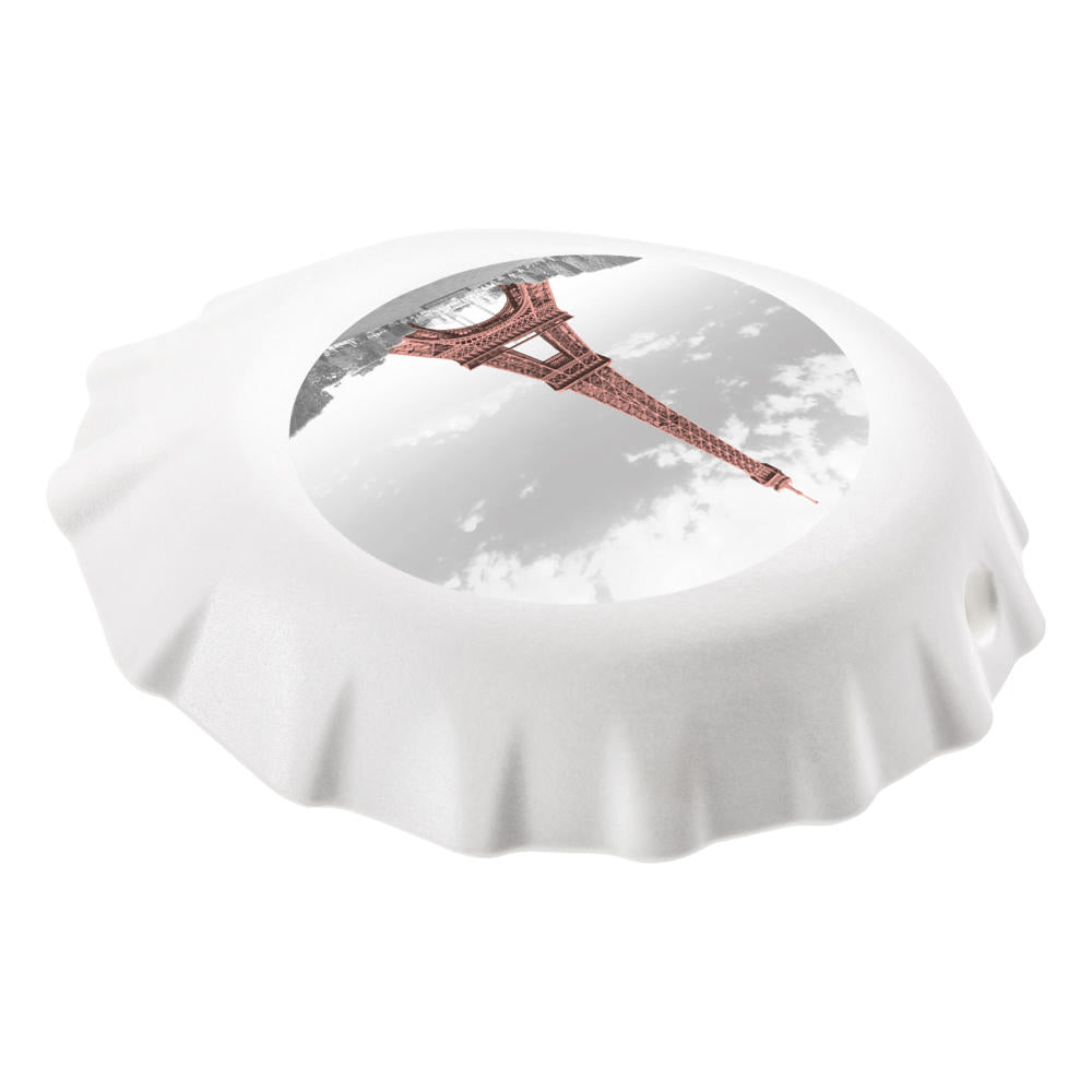 Koziol Plopp Paris Flaschenöffner, Flaschen Öffner, Kapselöffner, Kunststoff, Weiß mit Neon, 3772525