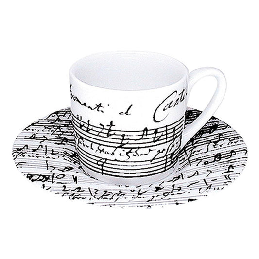 Könitz Cafe Cantata Espresso Set, 2-tlg., Espresso Tasse, Becher, Untertasse, Porzellan, 85 ml, 11 5 053 0637