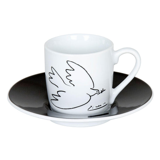 Könitz Picasso La Colombe De La Paix Espresso Set, 2-tlg., Espresso Tasse, Becher, Untertasse, Porzellan, 85 ml, 11 5 053 1989