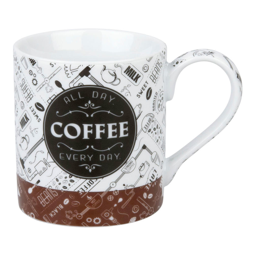 Könitz Coffee Talk Becher, Tasse, Kaffeetasse, Porzellan, Schrift auf Weiß, 370 ml, 11 1 618 2278