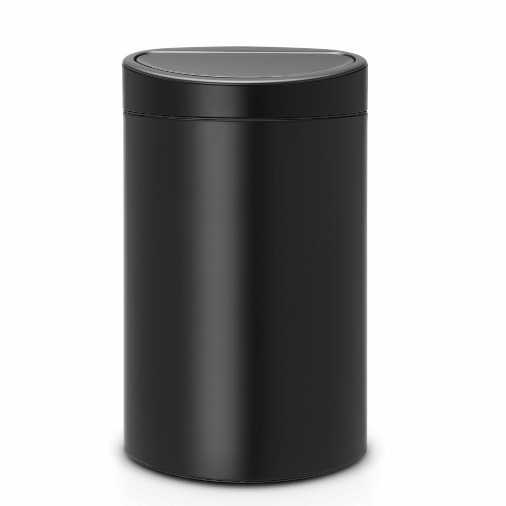 Brabantia Mülleimer Touch Bin New, Abfalleimer, Müllbehälter, Stahl, Matt Black, 40 L, 114946