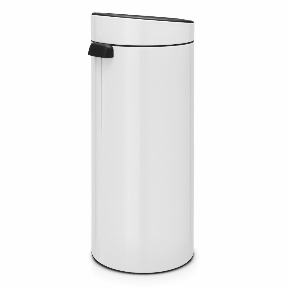 Brabantia Mülleimer Touch Bin New, Abfalleimer, Müllbehälter, Stahl, White, 30 L, 115141