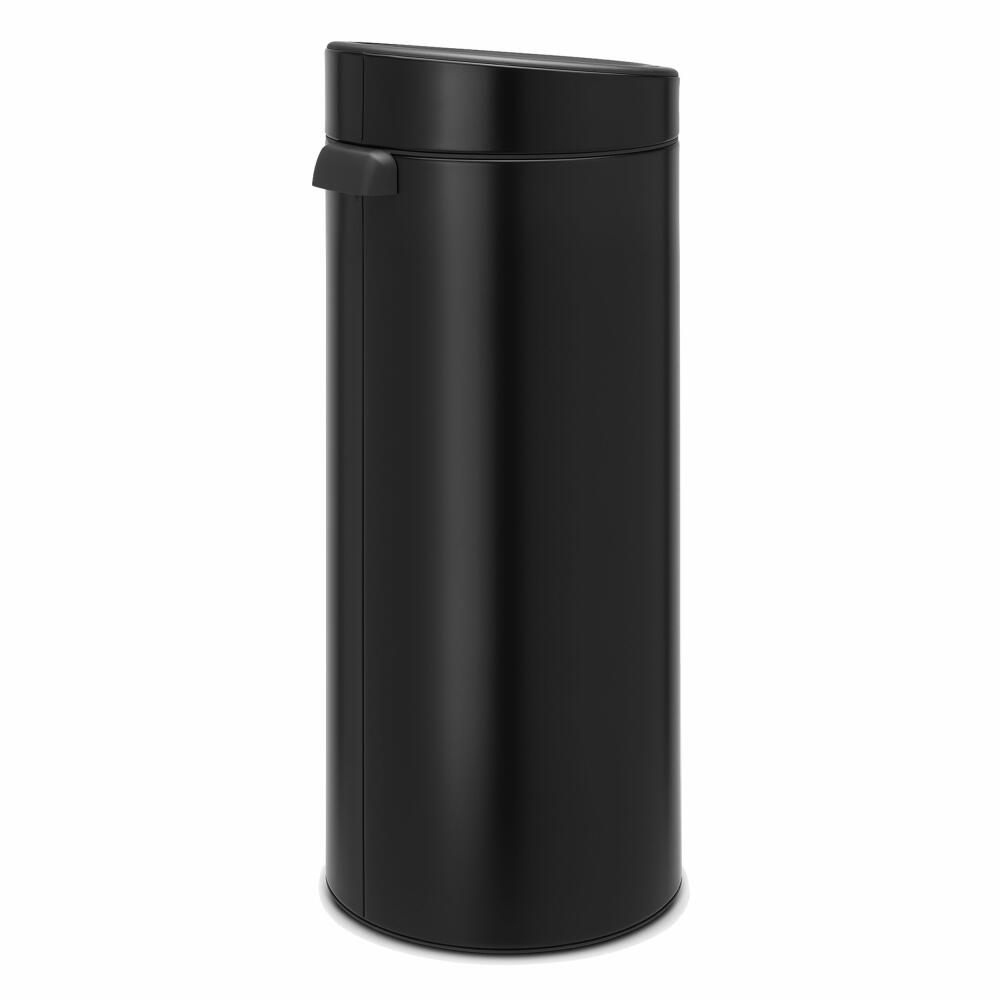 Brabantia Mülleimer Touch Bin New, Abfalleimer, Müllbehälter, Stahl, Matt Black, 30 L, 115301