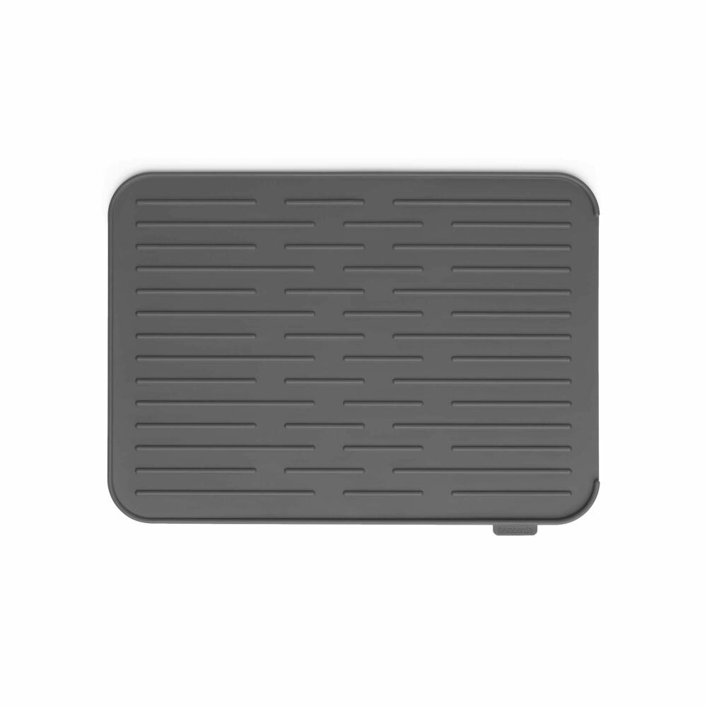 Brabantia Abtropfmatte SinkSide, Geschirrmatte, Spülmatte, Geschirrabtropfgestell, Dark Grey, 117442