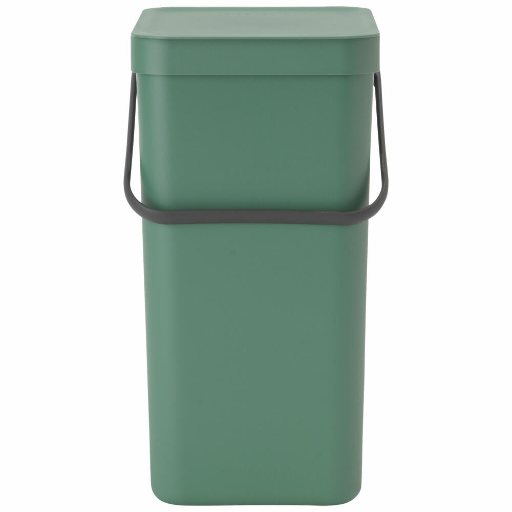 Brabantia Abfallbehälter Sort & Go, Abfalleimer, Mülleimer, Müllbehälter, Kunststoff, Fir Green, 16 L, 129827