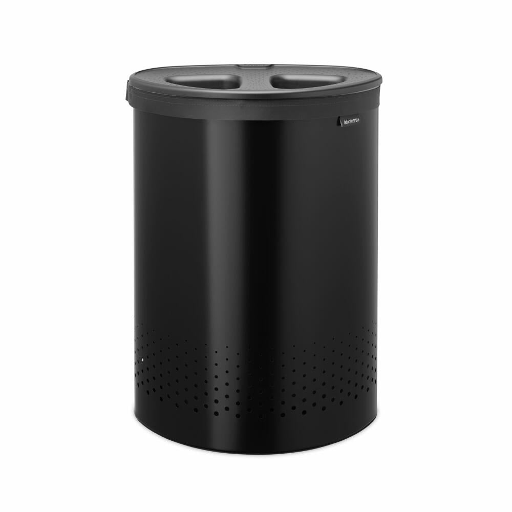 Brabantia Wäschebox Selector, Wäschekorb, Wäschesammler, Stahl / Kunststoff, Matt Black, 55 L, 242366