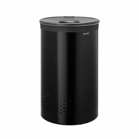 Brabantia Wäschebox Selector, Wäschekorb, Wäschesammler, Stahl / Kunststoff, Matt Black, 60 L, 242380