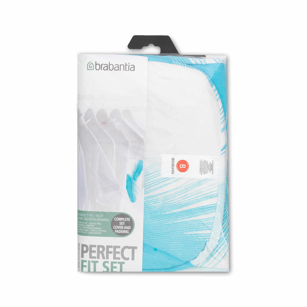 Brabantia Bügelbrettbezug B Bügeltischbezug, Bügelbezug, Baumwolle, Colourful, 124 x 38 cm, 265006
