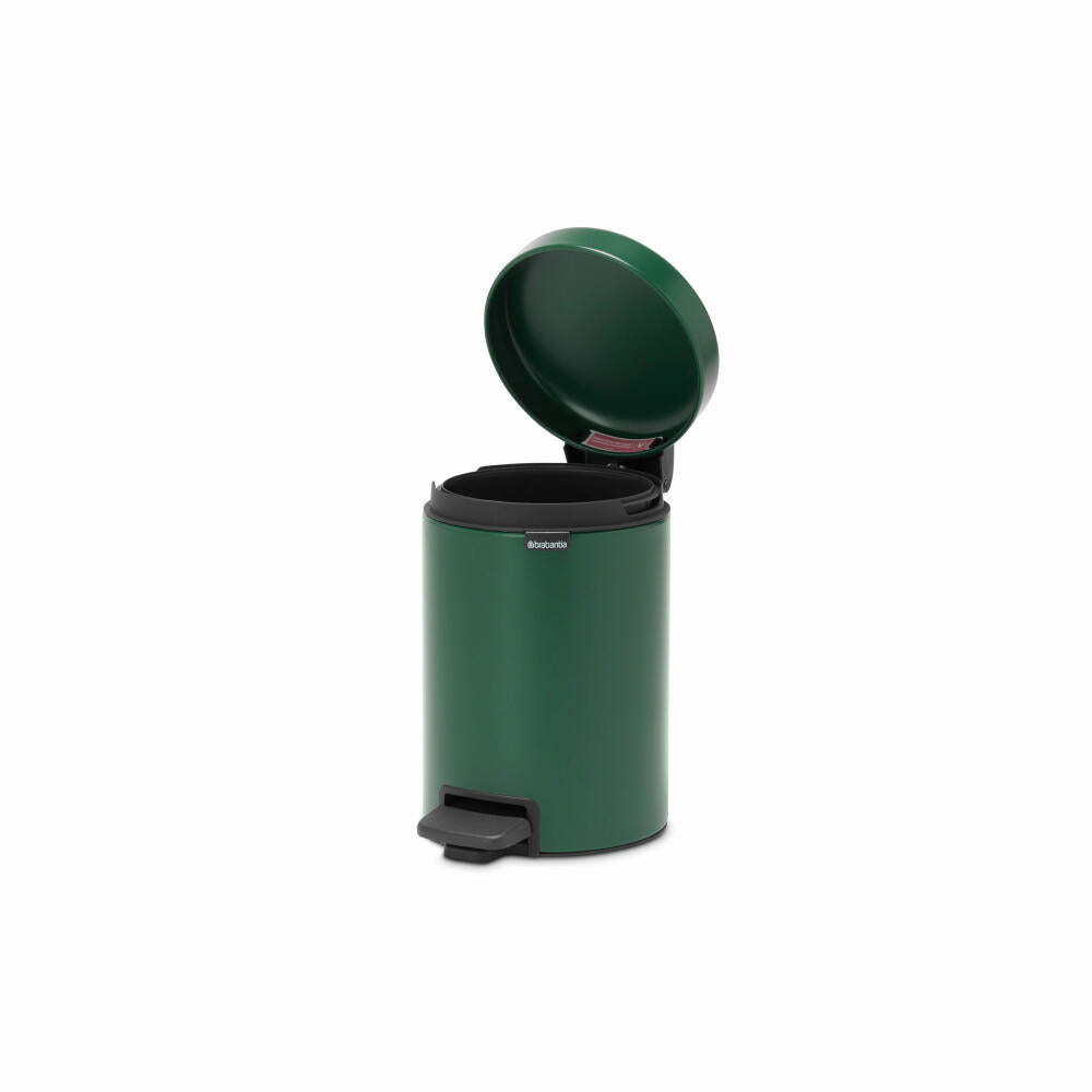 Brabantia Treteimer NewIcon, Kosmetikeimer, Mülleimer, Abfallbehälter, Stahl, Pine Green, 3 L, 304002
