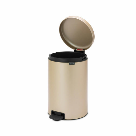 Brabantia Treteimer NewIcon, Abfalleimer, Mülleimer, Abfallbehälter, Stahl, Metallic Gold, 20 L, 304460