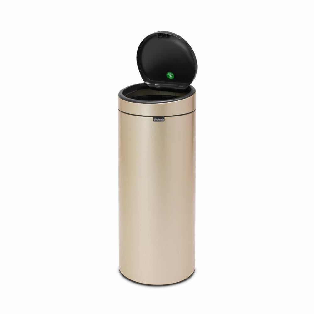 Brabantia Abfalleimer Touch Bin New, Abfalleimer, Mülleimer, Müllbehälter, Stahl, Metallic Gold, 30 L, 304507
