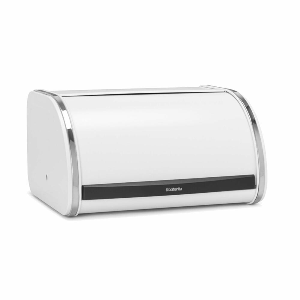 Brabantia Rollbrotkasten Medium, Brotkasten, Brotaufbewahrung, Stahl, Fresh White, 11 L, 306044