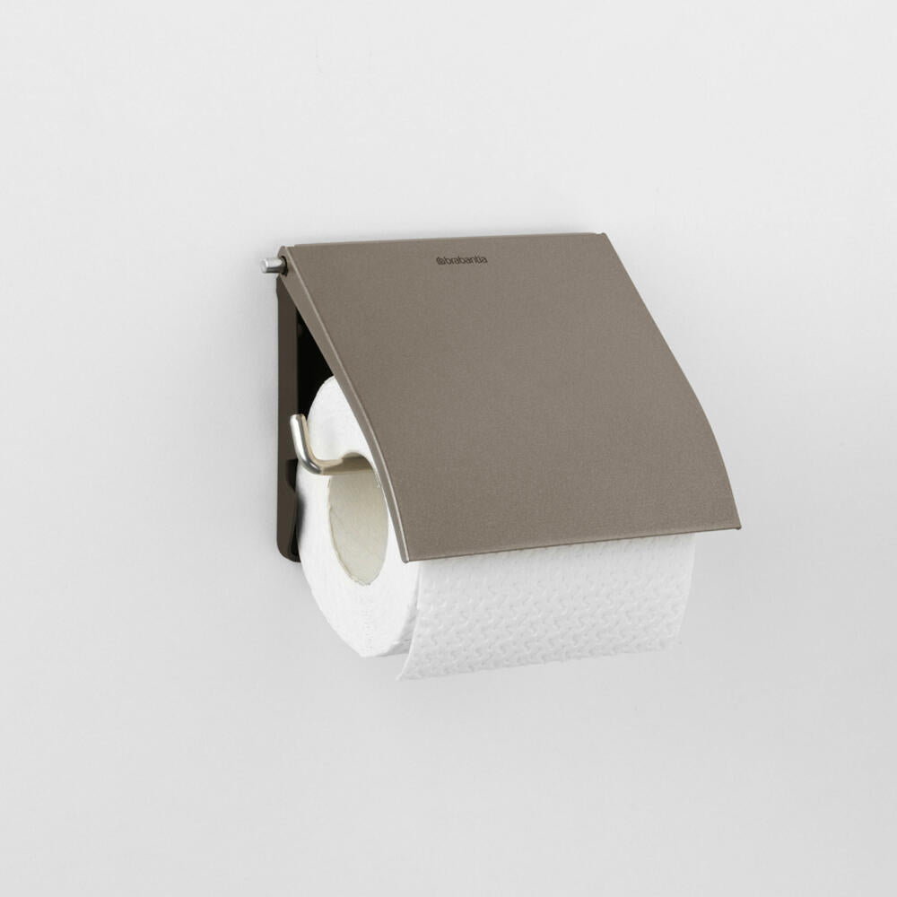 Brabantia Toilettenpapierhalter ReNew, Klopapierhalter, WC-Rollenhalter, Stahl, Platinum, 477300
