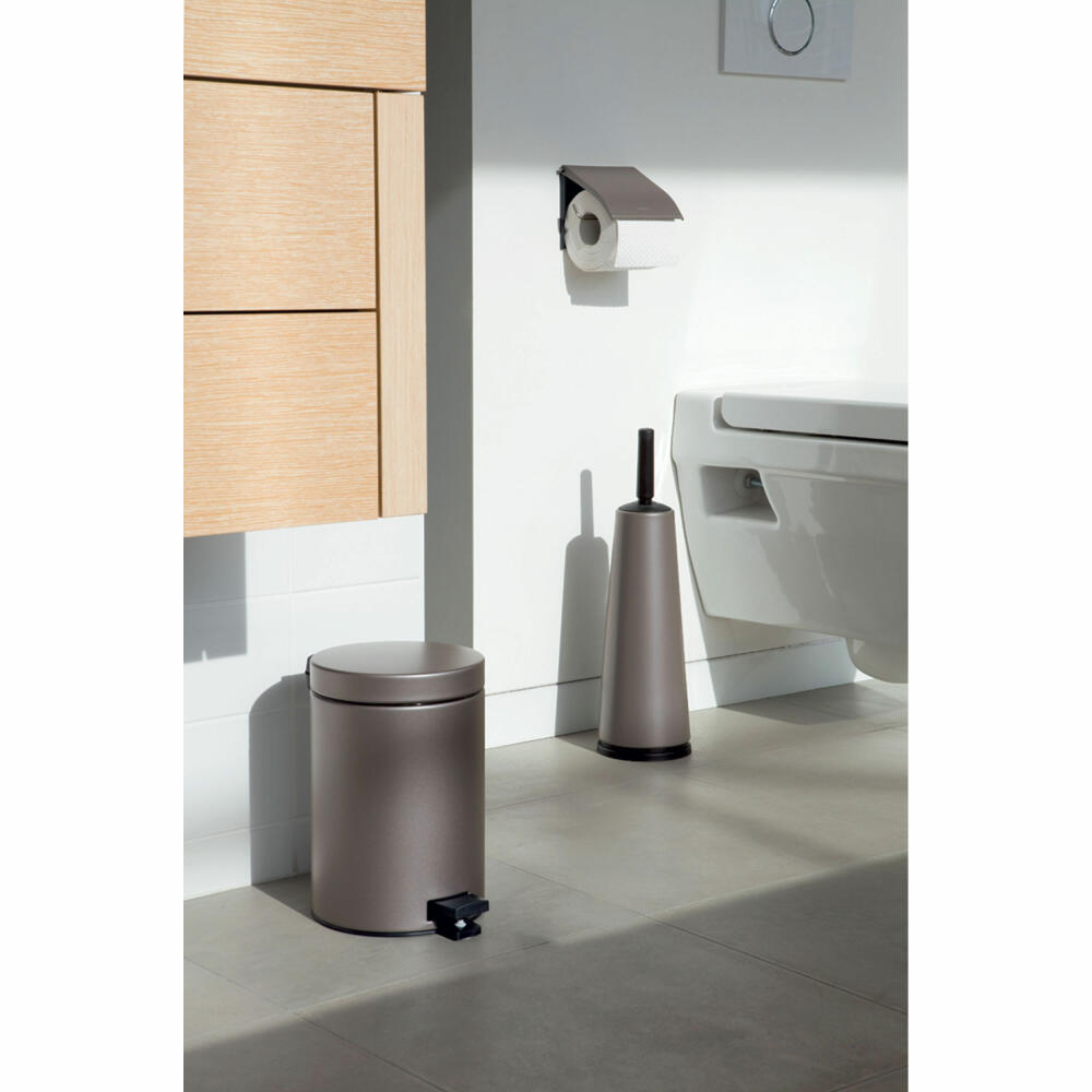 Brabantia Toilettenbürste und Halter ReNew, Toilettenbürstengarnitur, WC-Garnitur, Platinum, 477324