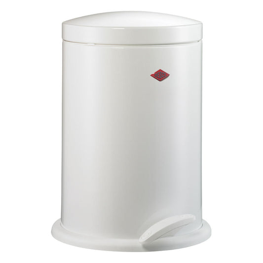 Wesco Pedal Bin Base Softer 116, Bathroom Waste Bin, Garbage Can, Sheet Steel, White, 13 L, 116212-01