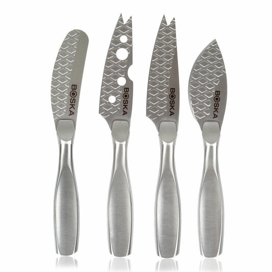 Boska Käsemesser-Set Mini Monaco+, 4-tlg., Käsemesser, Käseschneider, Edelstahl, Silber, 16 cm, 307096