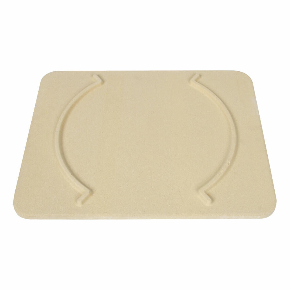 Boska Pizza Stein Deluxe Rechteckig, Pizzastein, Pizza-Backstein, Pizzaplatte, Cordierit, Crème, 40 x 32 cm, 320511