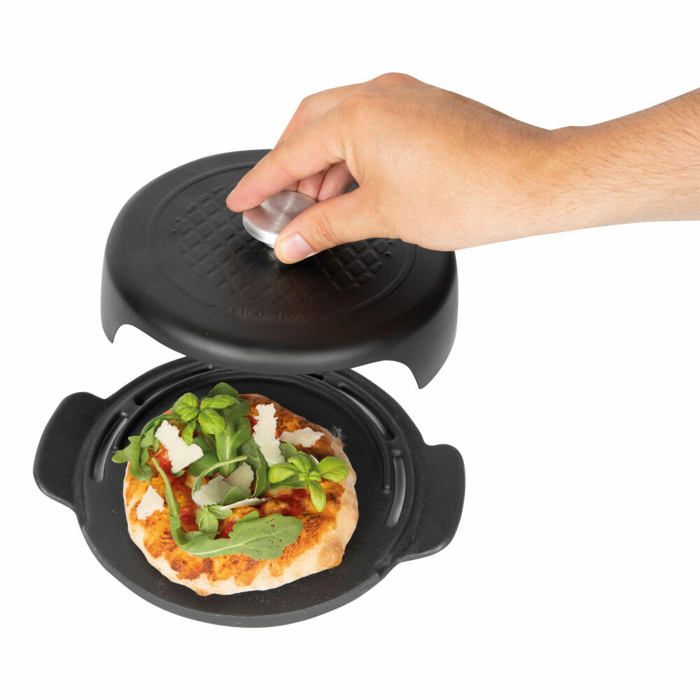Boska Pizza Baker BBQ Mini, Mini-Pizzaofen, für Pizza auf dem Grill, Gusseisen, Schwarz, 19 cm, 320502