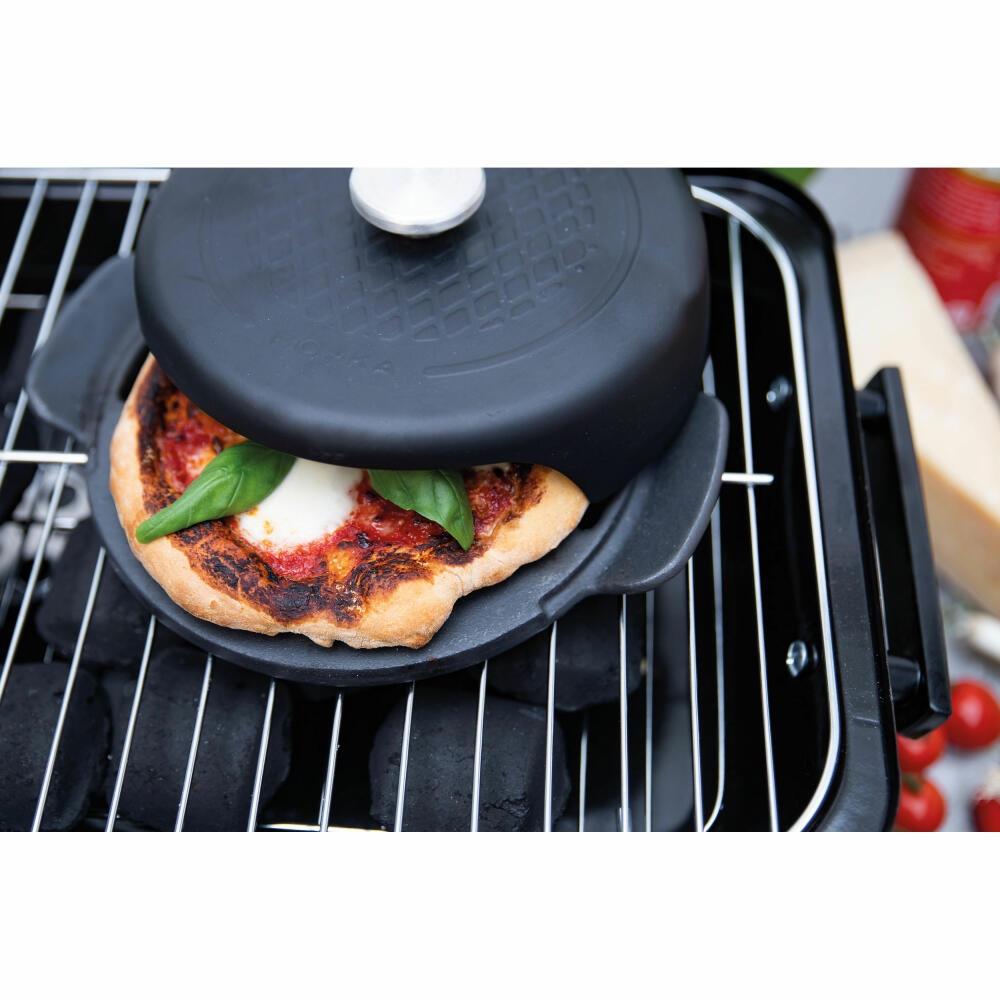 Boska Pizza Baker BBQ Mini, Mini-Pizzaofen, für Pizza auf dem Grill, Gusseisen, Schwarz, 19 cm, 320502