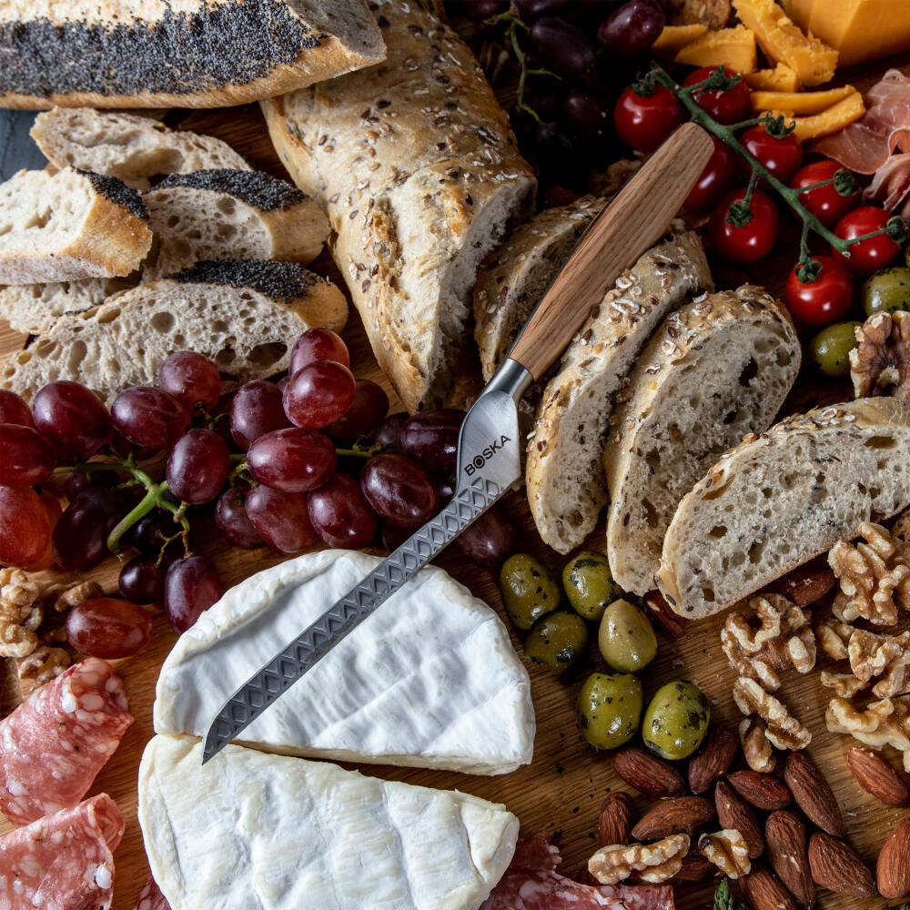 Boska Käsemesser für Weichkäse Oslo+ No. 1, Weichkäsemesser, Edelstahl, Eichenholz, Silberfarben, Braun, 320355