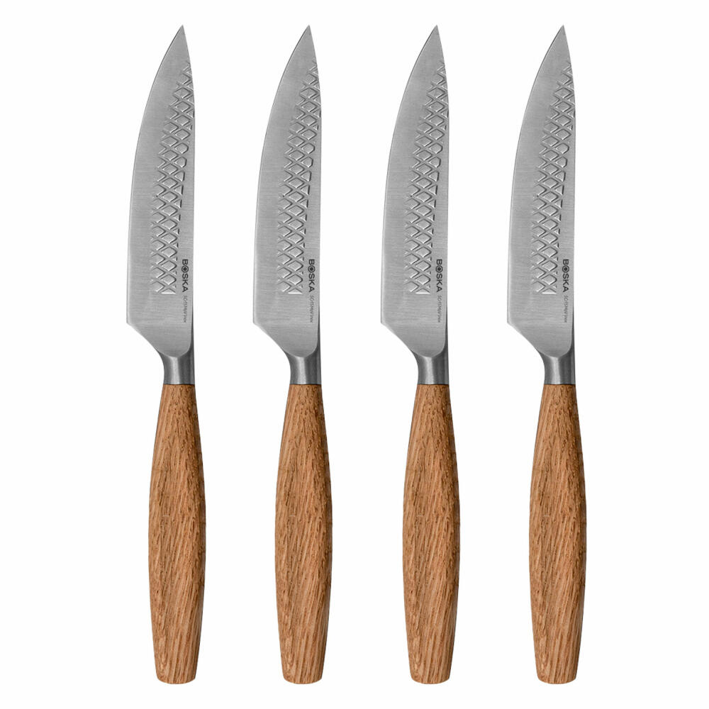 Boska steak knife Oslo+ set of 4, meat knife, stainless steel, oak wood, 320031