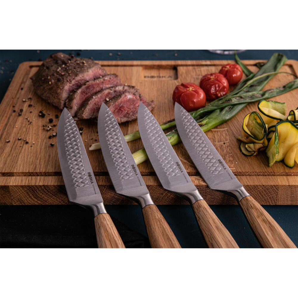 Boska steak knife Oslo+ set of 4, meat knife, stainless steel, oak wood, 320031